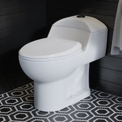 One Piece Elongated Toilet, Château, Dual Flush, 1.1/1.6 GPF, Black