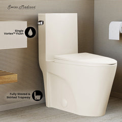 One-Piece Elongated Toilet, St. Tropez, 1.28 GPF in Glossy Bisque