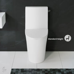 One-Piece Elongated Toilet, St. Tropez, 1.28 GPF Right-Hand Flush in Glossy White