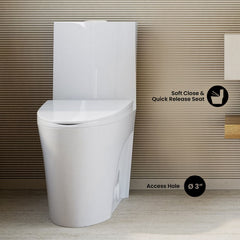One-Piece Elongated Toilet, St. Tropez, Dual Flush in Glossy White