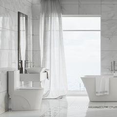 One-Piece Elongated Toilet, St. Tropez, Dual Flush in Glossy White
