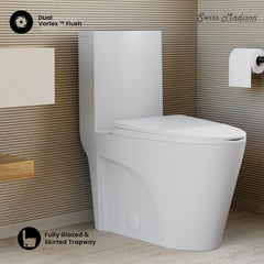 One-Piece Elongated Toilet, St. Tropez, Dual Flush in Matte White