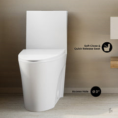 One-Piece Elongated Toilet, St. Tropez, Dual Flush in Matte White