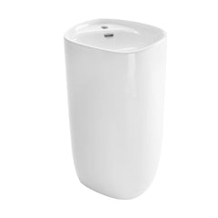 One Piece Pedestal Sink, Ivy, Single Faucet Hole in Ceramic