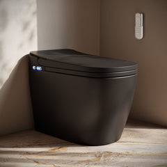 One Piece Smart Toilet, Avancer, 1.28 GPF with Heated Bidet in Matte Black