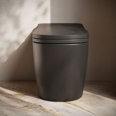 One Piece Smart Toilet, Avancer, 1.28 GPF with Heated Bidet in Matte Black