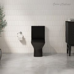 One-Piece Square Toilet, Carre, Dual Flush in Glossy Black