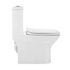 One-Piece Toilet, Carre, Dual Flush, Skirted, Ceramic