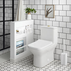 One-Piece Toilet, Carre, Dual Flush, Skirted, Ceramic