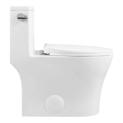 One-Piece Toilet, Elongated, 1.5 GPF, Ceramic, White