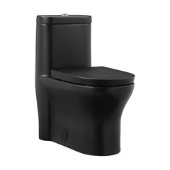 One-Piece Toilet, Monaco, Elongated Dual Flush in Matte Black