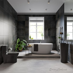 One-Piece Toilet, Monaco, Elongated Dual Flush in Matte Black