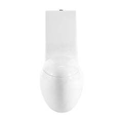One-Piece Toilet, Plaisir, Elongated, Dual-Flush, Glossy White