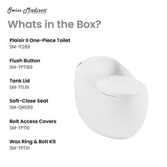 One-Piece Toilet, Plaisir II, Top Flush, 1.28 GPF, Glossy White
