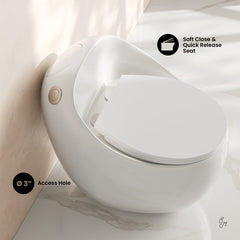 One-Piece Toilet, Plaisir II, Top Flush, 1.28 GPF, Glossy White