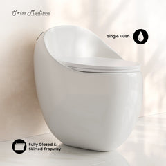 One-Piece Toilet, Plaisir II, Top Flush, 1.28 GPF, Glossy White