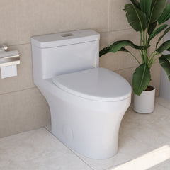 One-Piece Toilet, Prism, Elongated, Dual-Flush, White