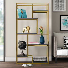 Open Bookcase, 70.25 In Tall with 6 Shelf Tiers