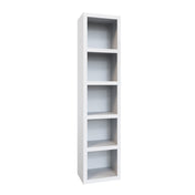 Open Shelf Unit, 5 Shelves in White Manufactured Wood