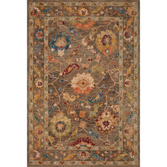 Oriental Area Rug, 5' x 7'6", Hand-Hooked Wool in Charcoal Multi