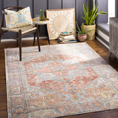 Oriental Area Rug 8'10" x 12' in Blue, Green, Brown and Red