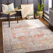 Oriental Area Rug 8'10" x 12' in Blue, Green, Brown and Red