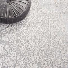 Oriental Area Rug, 8 ft x 10 ft in Gray