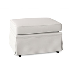 Ottoman, 24 in W x 19 in D, Snow Ivory with Black Legs