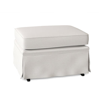 Ottoman, 24 in W x 19 in D, Snow Ivory with Black Legs