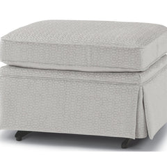 Ottoman, 24 in W x 19 in D, Snow Ivory with Black Legs