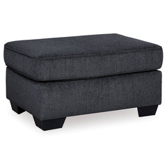 Ottoman, 34 in W, Gray Polyester Upholstery