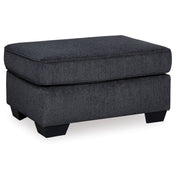 Ottoman, 34 in W, Gray Polyester Upholstery