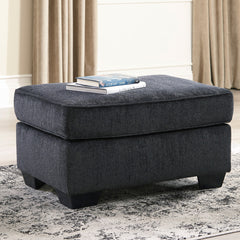 Ottoman, 34 in W, Gray Polyester Upholstery