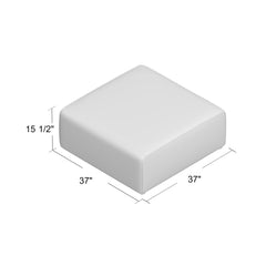 Ottoman, 37-Inch Square, Teal Plainweave Polyester