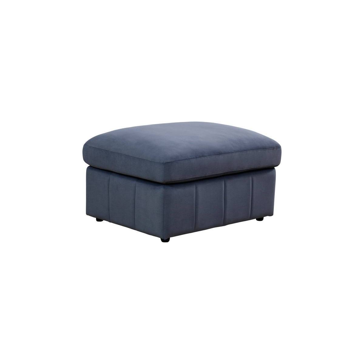 Ottoman, 38 in W, Gray Microfiber with Black Plastic Legs