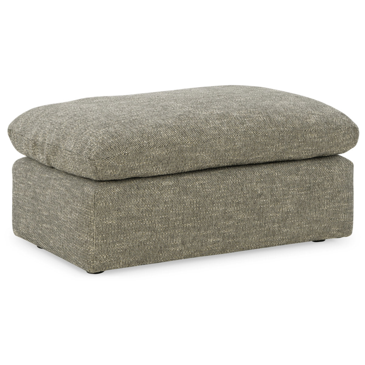 Ottoman, 40 in W, Gray Polyester with Black Legs