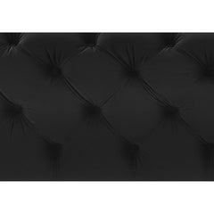 Ottoman, 49.2 in Wide with Black Velvet Upholstery