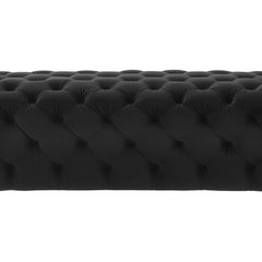 Ottoman, 49.2 in Wide with Black Velvet Upholstery