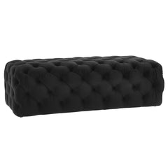 Ottoman, 49.2 in Wide with Black Velvet Upholstery
