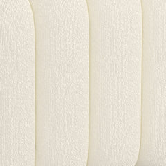 Ottoman Bench, Ivory Boucle with Tufted Panels