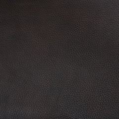 Ottoman, Brown Top Grain Leather with Espresso Wood Legs