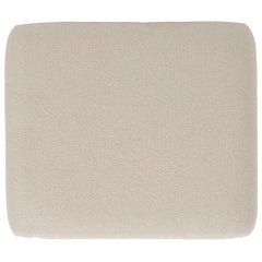 Ottoman, Ivory Boucle with Black Metal Legs