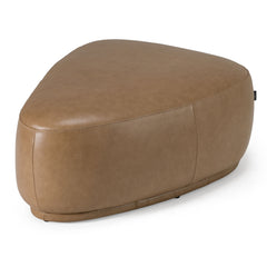 Ottoman, River Rock Shape, Genuine Leather with Black Legs