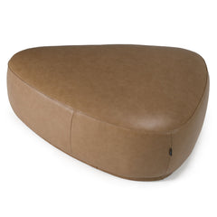 Ottoman, River Rock Shape, Genuine Leather with Black Legs