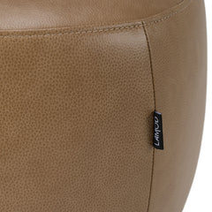 Ottoman, River Rock Shape, Genuine Leather with Black Legs