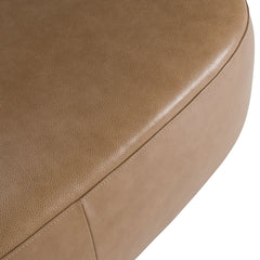 Ottoman, River Rock Shape, Genuine Leather with Black Legs