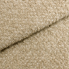 Ottoman with Rectangle Shape in Classic Buff Boucle Fabric