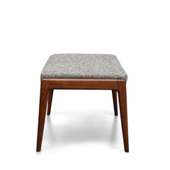 Ottoman with Solid Wood Frame in Mineral Neutral Upholstery