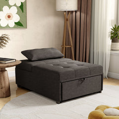 Ottoman with Tufted Seat and Futon Conversion