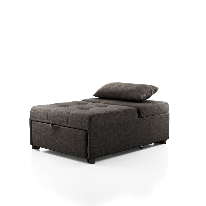 Ottoman with Tufted Seat and Futon Conversion